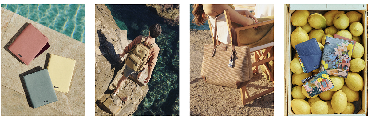 TUMI_Nassau_Passport sleeve_140 Euro_Small Griffin Backpack_Olas Woven Tote Bag_Nassau_Passport sleeve_140 Euro_Slim card case_100 Euro