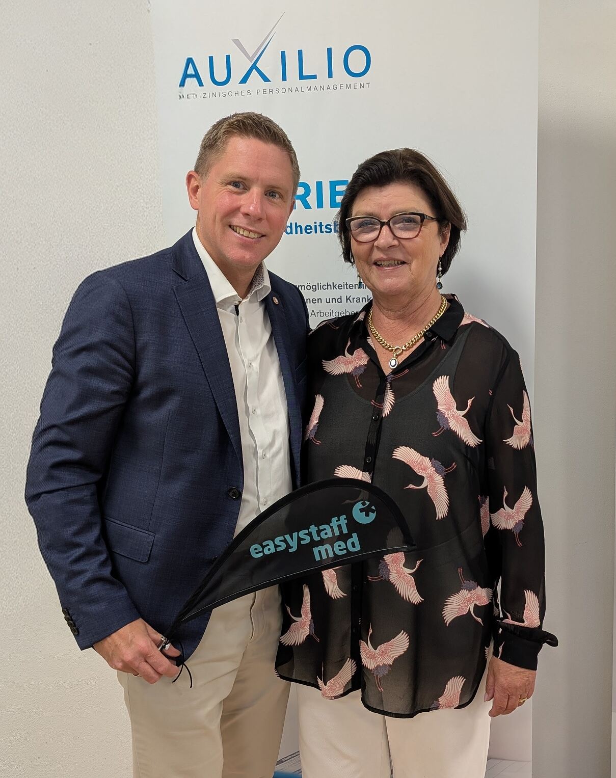 v.l.n.r. Alexander Tisch_Geschäftsführer easystaffmed_Alice Salusek_Gründerin Auxilio_ GmbH