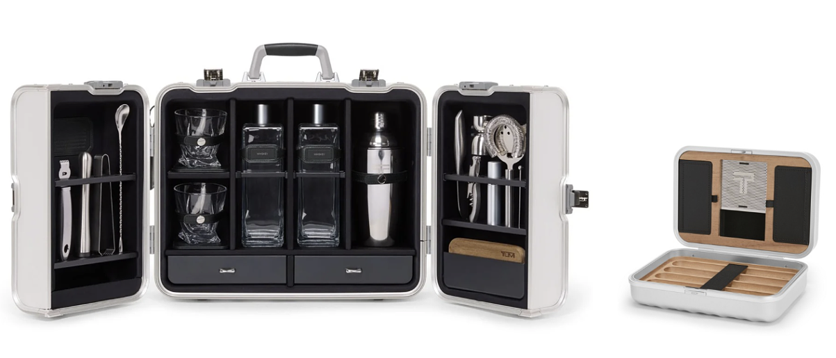 TUMI 19D Aluminium Bar set silver Euro 5500.00_TUMI_19DegreeAlu_Cigar case_silver_Euro 510.00